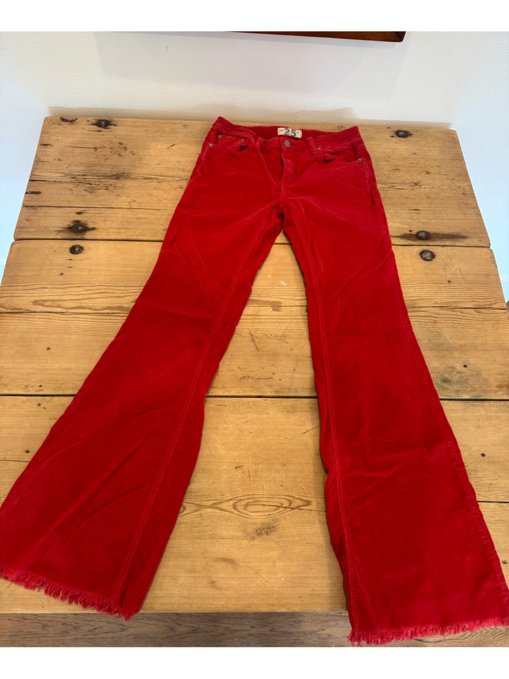 We The Free Flare Corduroy Red Corduroy